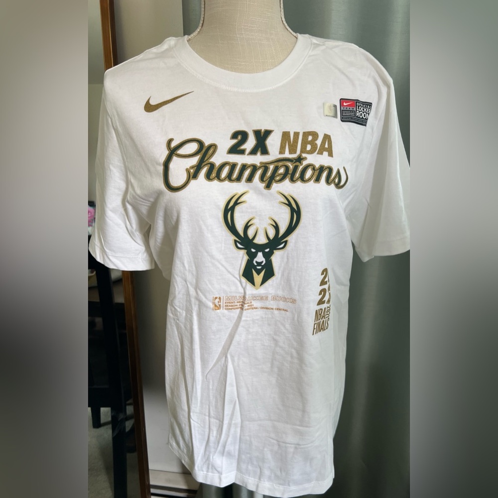 Nike White and Gold Championship Game Tee